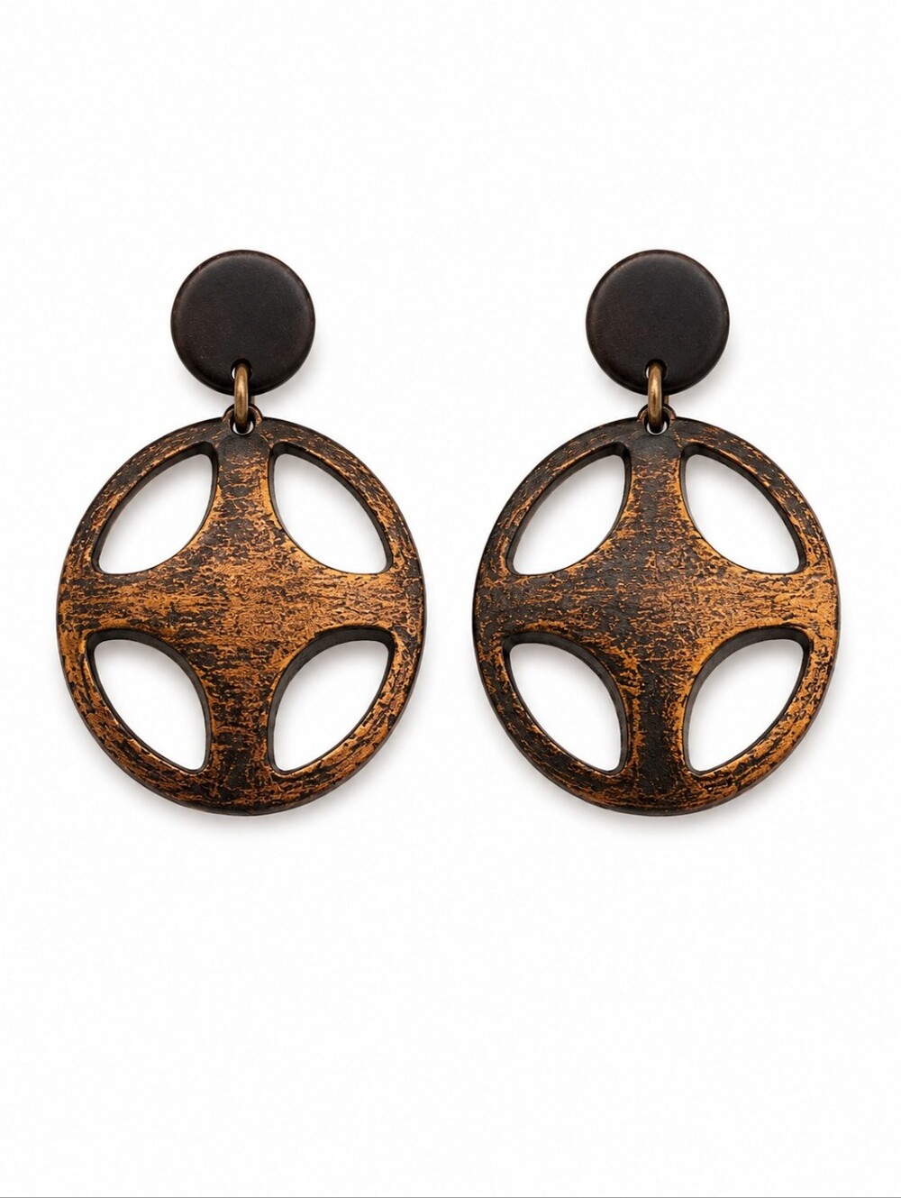 3/$30 Vintage 1980s Large Circle Wheel Acrylic Statement Earrings